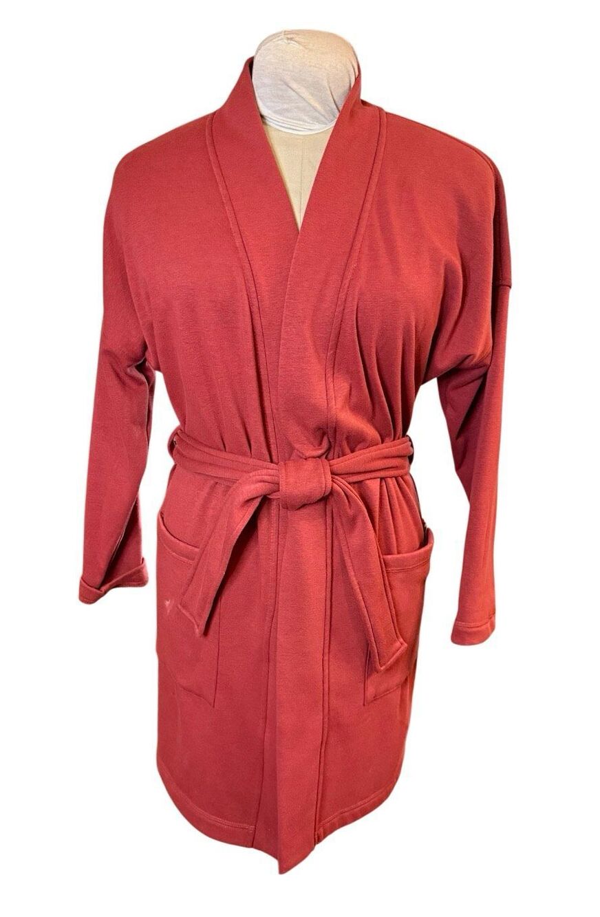 Ugg Braelyn II Robe Red/Burgundy Tie Waist Cozy Knit Fleece Small